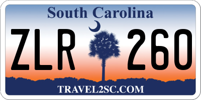 SC license plate ZLR260