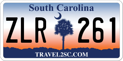 SC license plate ZLR261