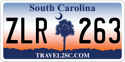 SC license plate ZLR263
