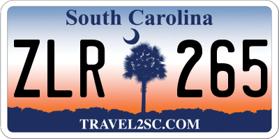 SC license plate ZLR265