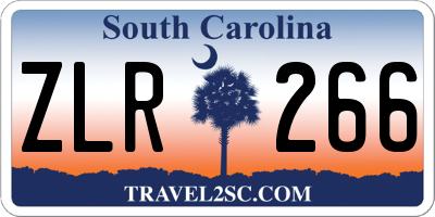 SC license plate ZLR266