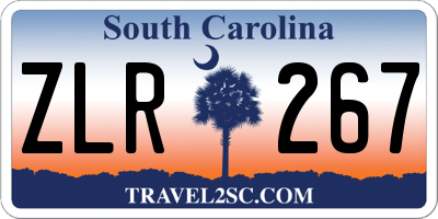 SC license plate ZLR267