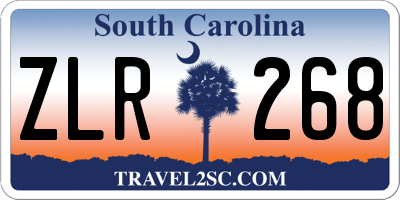 SC license plate ZLR268