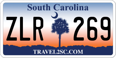 SC license plate ZLR269