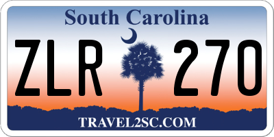 SC license plate ZLR270