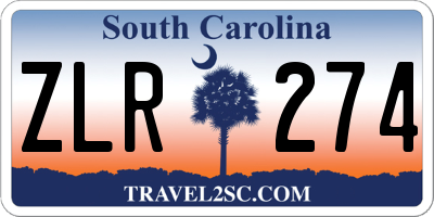 SC license plate ZLR274
