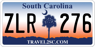 SC license plate ZLR276
