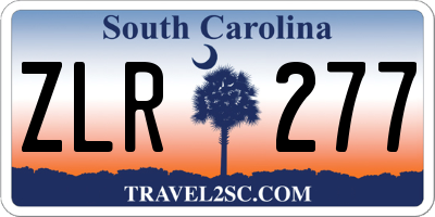 SC license plate ZLR277