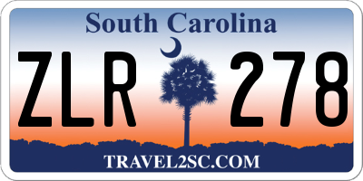 SC license plate ZLR278