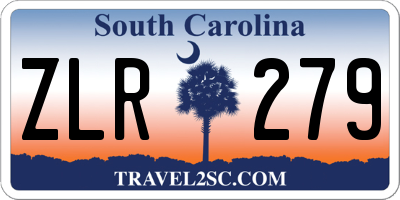 SC license plate ZLR279