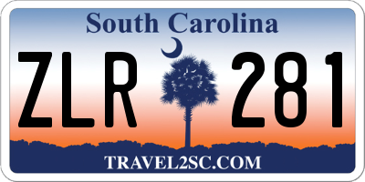 SC license plate ZLR281