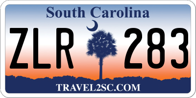 SC license plate ZLR283