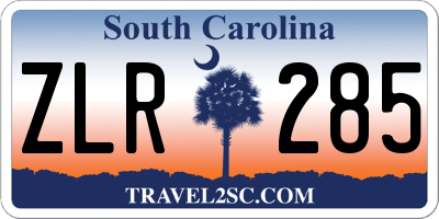 SC license plate ZLR285