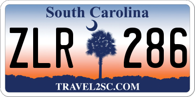 SC license plate ZLR286