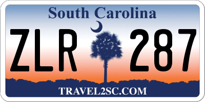 SC license plate ZLR287