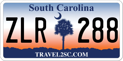 SC license plate ZLR288