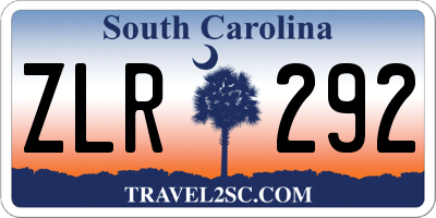 SC license plate ZLR292