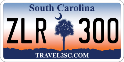 SC license plate ZLR300