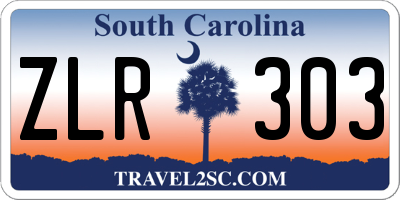 SC license plate ZLR303