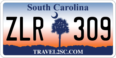 SC license plate ZLR309
