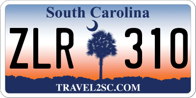 SC license plate ZLR310