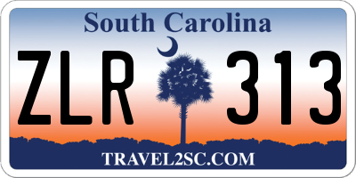 SC license plate ZLR313
