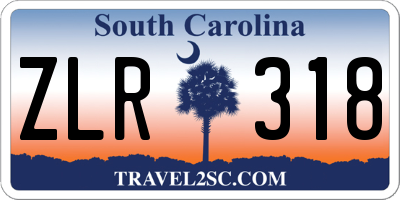 SC license plate ZLR318