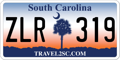 SC license plate ZLR319
