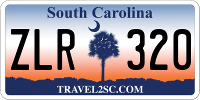 SC license plate ZLR320