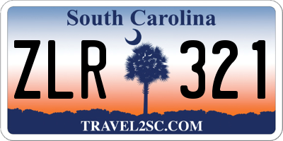 SC license plate ZLR321