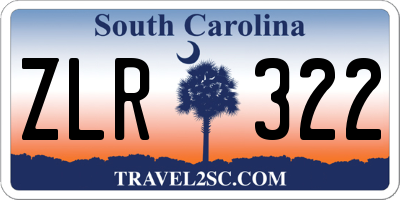 SC license plate ZLR322