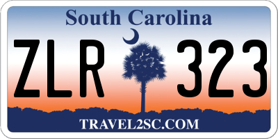 SC license plate ZLR323