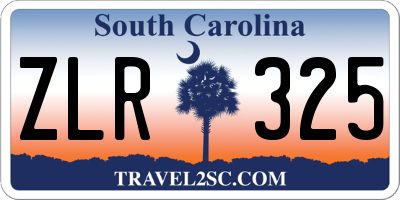 SC license plate ZLR325