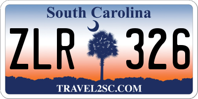 SC license plate ZLR326