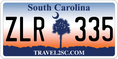 SC license plate ZLR335