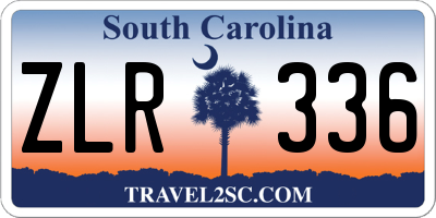 SC license plate ZLR336