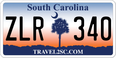SC license plate ZLR340