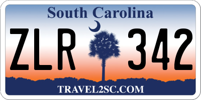 SC license plate ZLR342