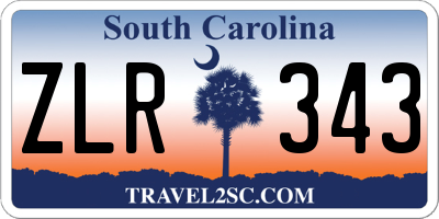 SC license plate ZLR343