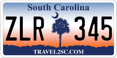 SC license plate ZLR345
