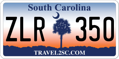 SC license plate ZLR350