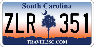 SC license plate ZLR351