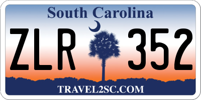 SC license plate ZLR352