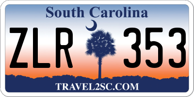 SC license plate ZLR353