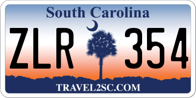 SC license plate ZLR354