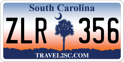 SC license plate ZLR356