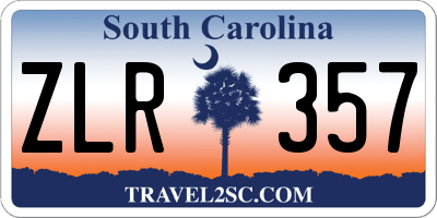 SC license plate ZLR357