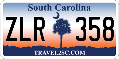 SC license plate ZLR358
