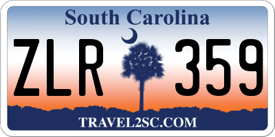 SC license plate ZLR359