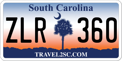 SC license plate ZLR360